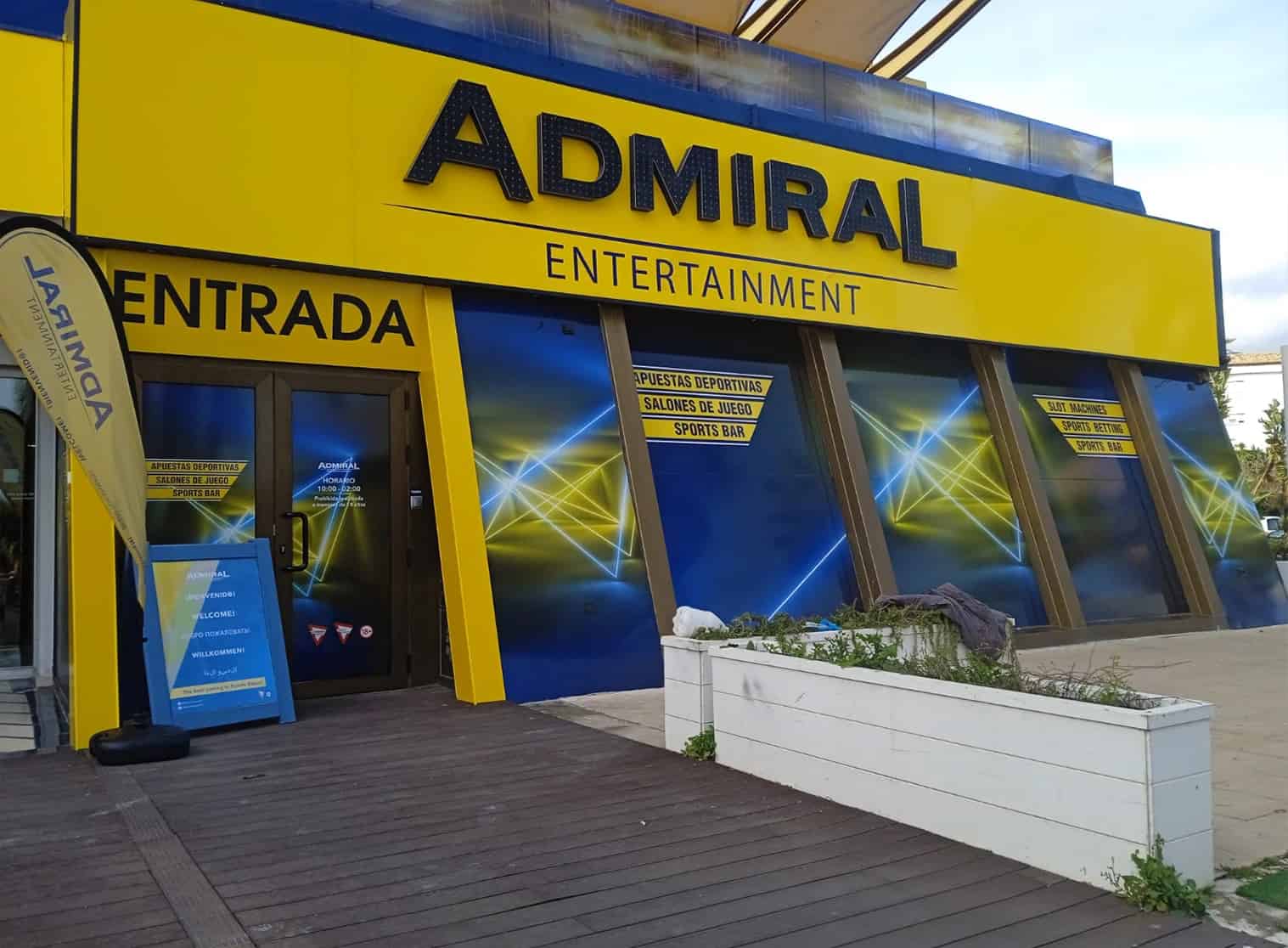 Admiral Entertainment storefront design and branding implementation.