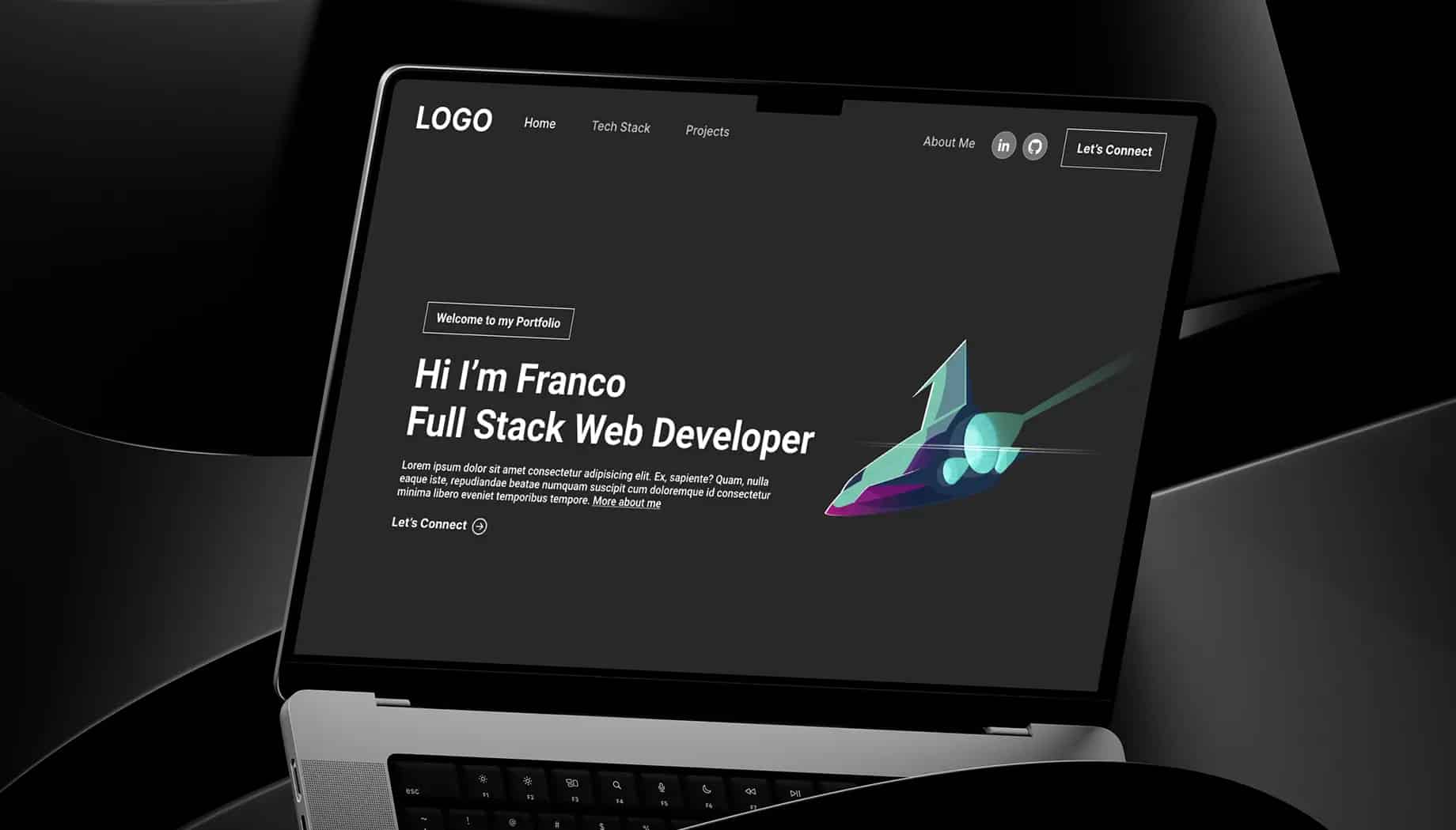 Personal portfolio website interface.